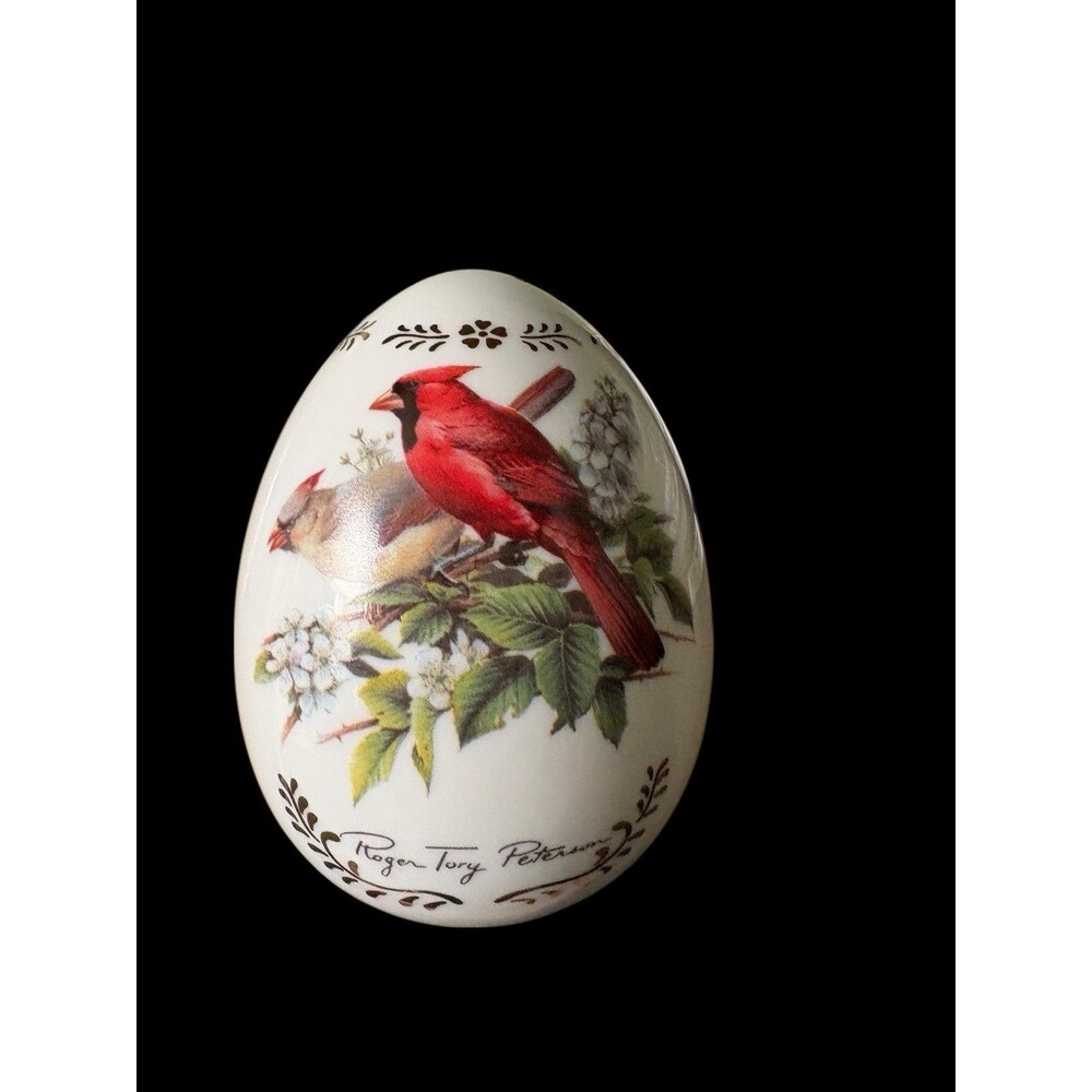 Danbury Mint Roger Tory Peterson Porcelain Songbird Egg Cardinal 1995